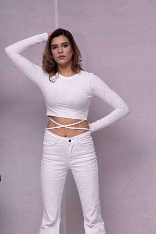 Wide Leg White Jeans FD