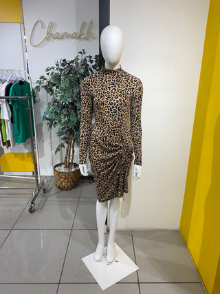 Leopard Print Full Sleeves Dress FD