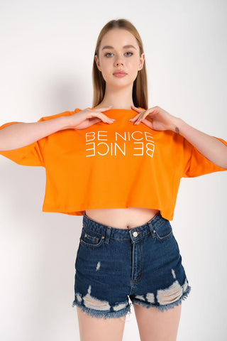 Graphic Baggy Crop Top FD