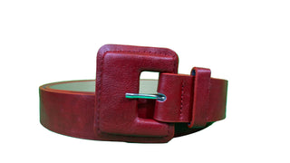 Red Belt With Gold Buckle FD