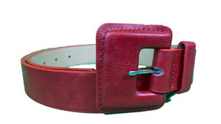 Red Belt With Gold Buckle FD