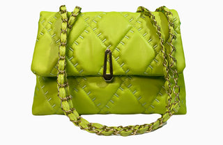 Embroidered Detail Pistachio Green Bag FD