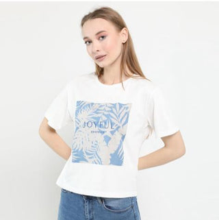 Front Print Half Sleeves Casual T-Shirt FD