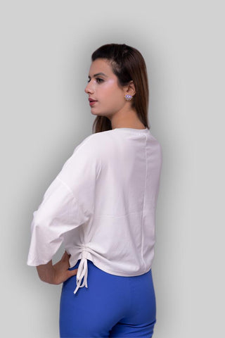 Pocket Embroidery Style White Blouse FD