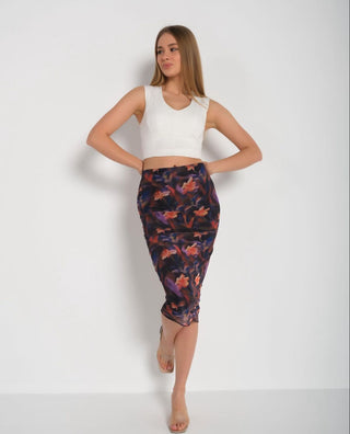 Flower Print Multi Color Skirt FD