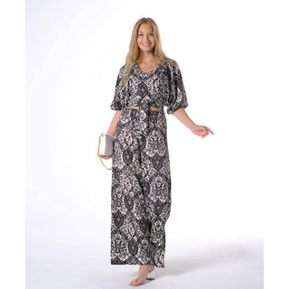 Printed Front Knot Shirt Pair With Matching pants , Co-Orde Set FD