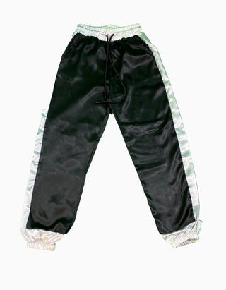 Black and White Casual Silk jogger Pants FD