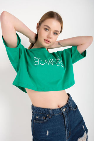 Graphic Baggy Crop Top FD